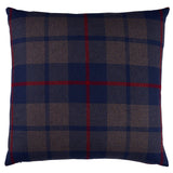 Schumacher Navy 22" x 22" Montana Wool Plaid Pillow