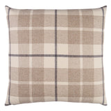 Schumacher Neutral 22" x 22" Montana Wool Plaid Pillow
