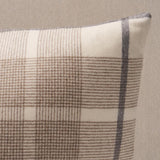 Schumacher Neutral 22" x 22" Montana Wool Plaid Pillow