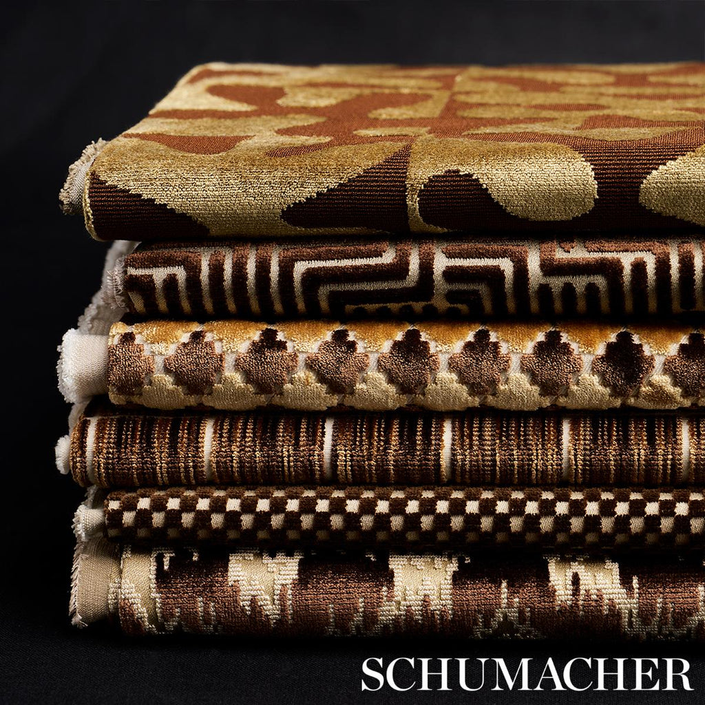 Schumacher Modern Dance Velvet Gold Fabric