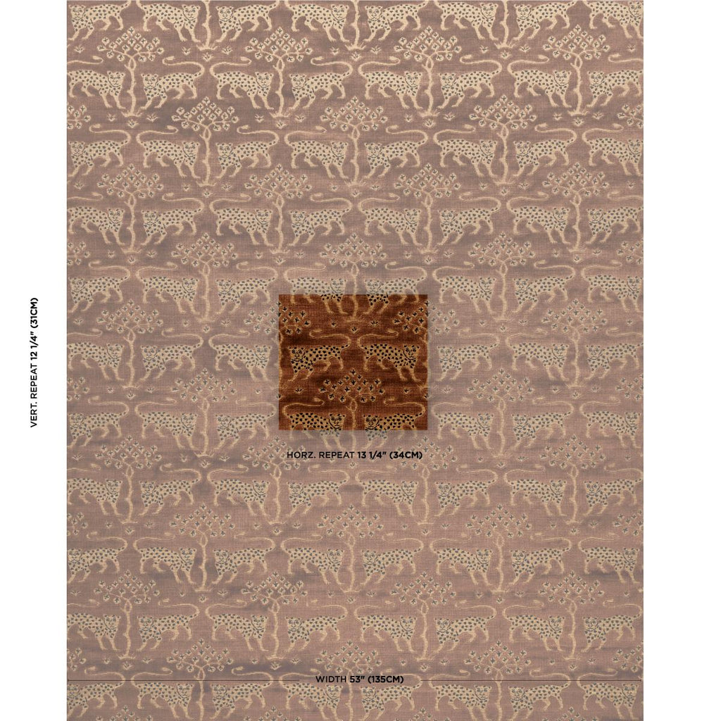 Schumacher Woodland Leopard Velvet Sepia Fabric