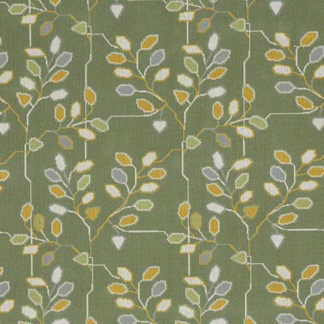Schumacher Tumble Weed Pingl Meadow Green Fabric