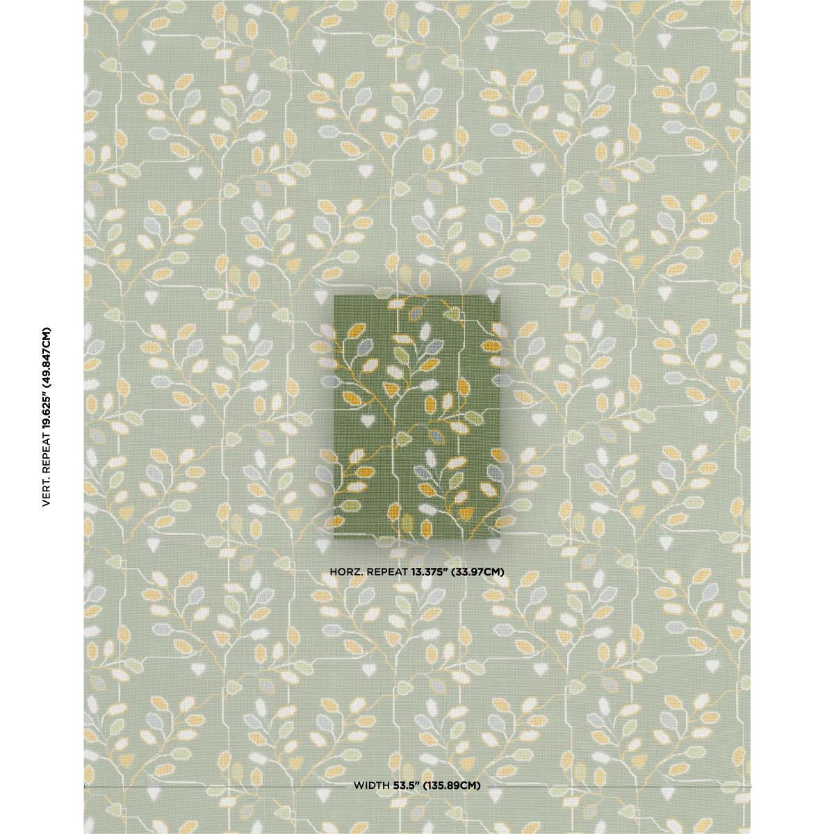 Schumacher Tumble Weed Pingl Meadow Green Fabric