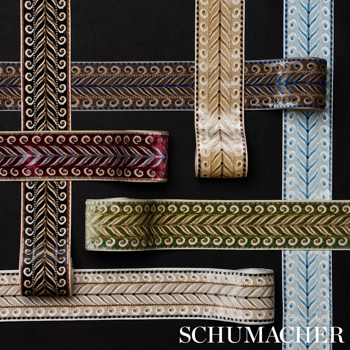 Schumacher Marion Velvet Tape Aubergine Trim