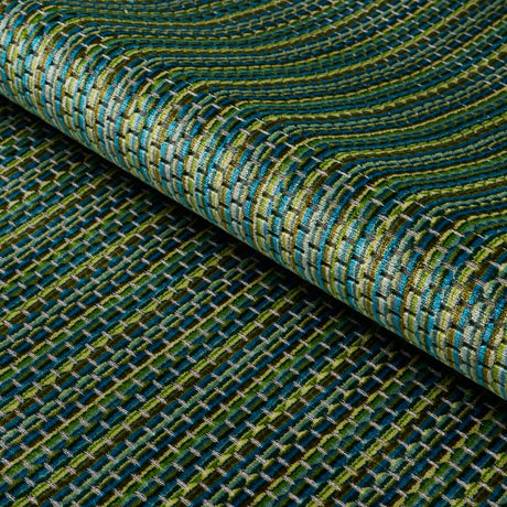 Schumacher Downtown Velvet Peacock Fabric