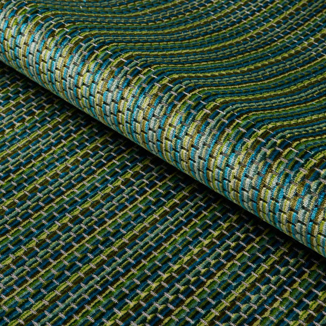 Schumacher Downtown Velvet Peacock Fabric