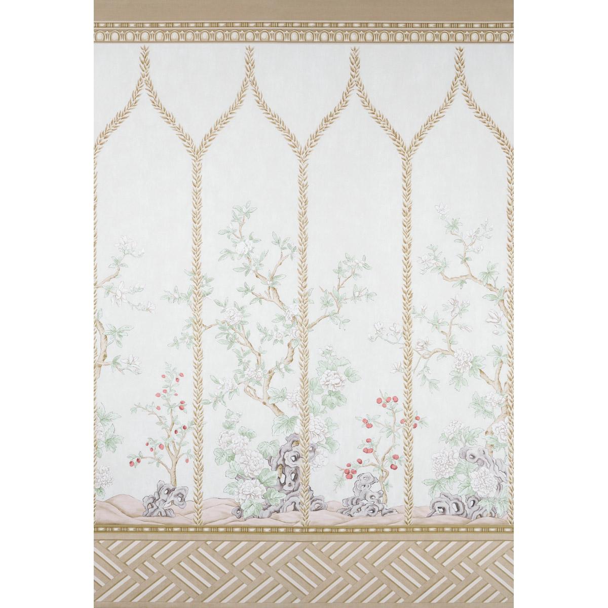 Schumacher Victoria Panel Set Stone Wallpaper