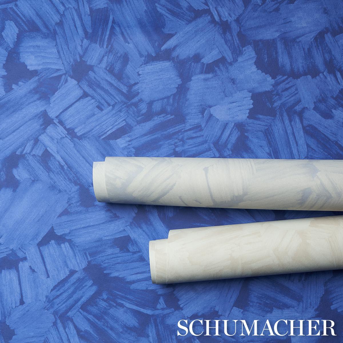 Schumacher Backdrop X Schumacher Atmos Bright Blue Wallpaper