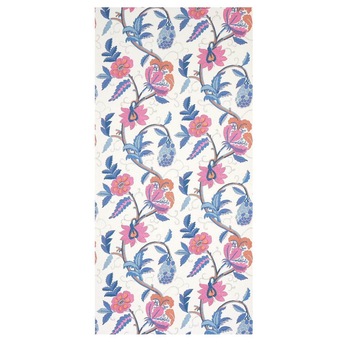 Schumacher Indali Rose & Indigo Wallpaper