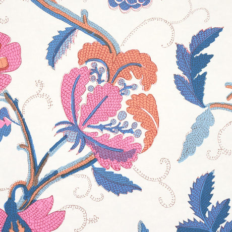 Schumacher Indali Rose & Indigo Wallpaper