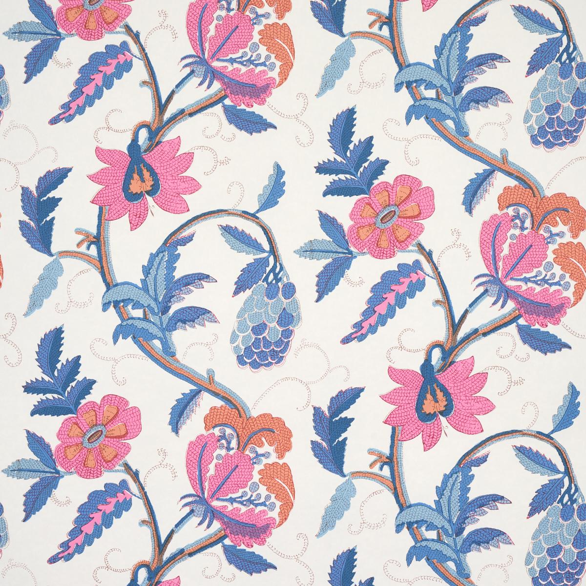 Schumacher Indali Rose & Indigo Wallpaper
