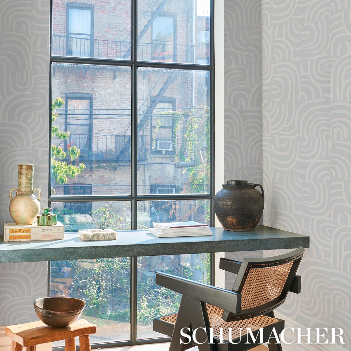 Schumacher Backdrop X Schumacher New Beat Air Wallpaper