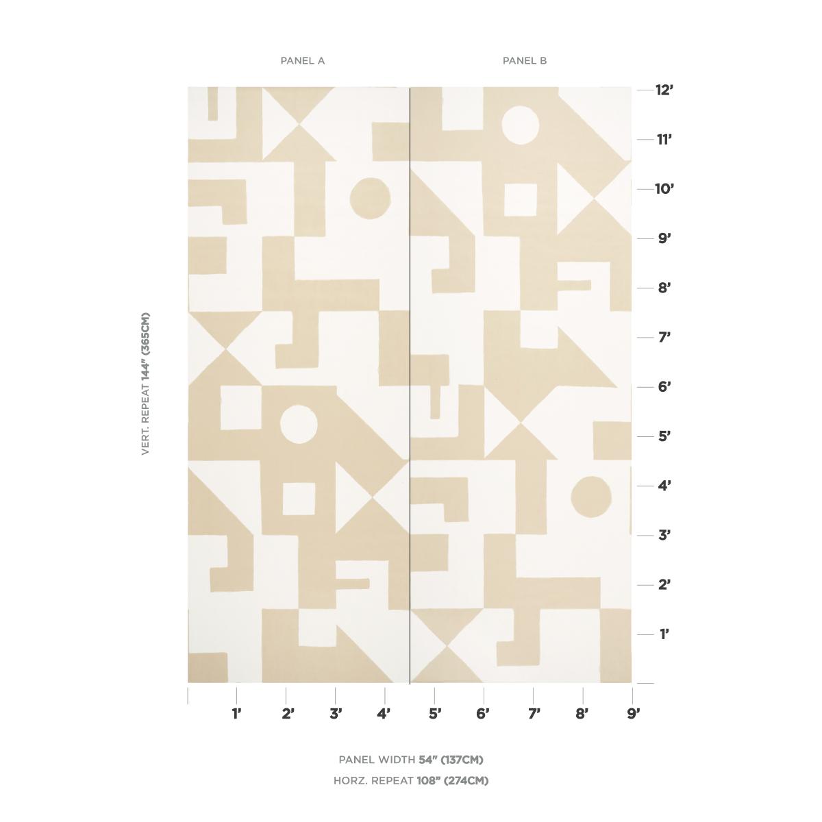 Schumacher Binary Panel Set Camel Wallpaper