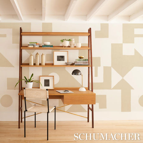 Schumacher Binary Panel Set Camel Wallpaper