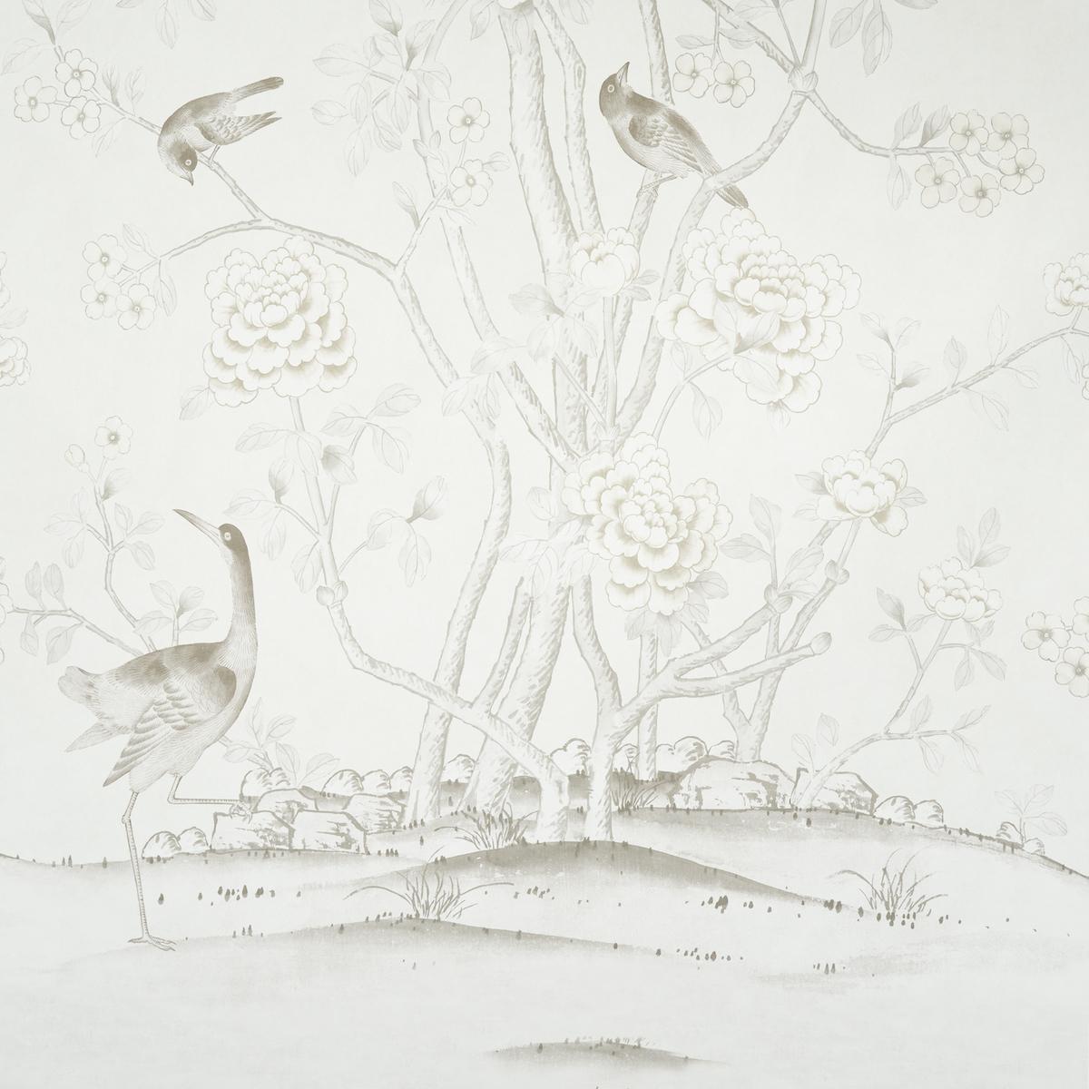 Schumacher Chinois Palais Panel Neutral Wallpaper