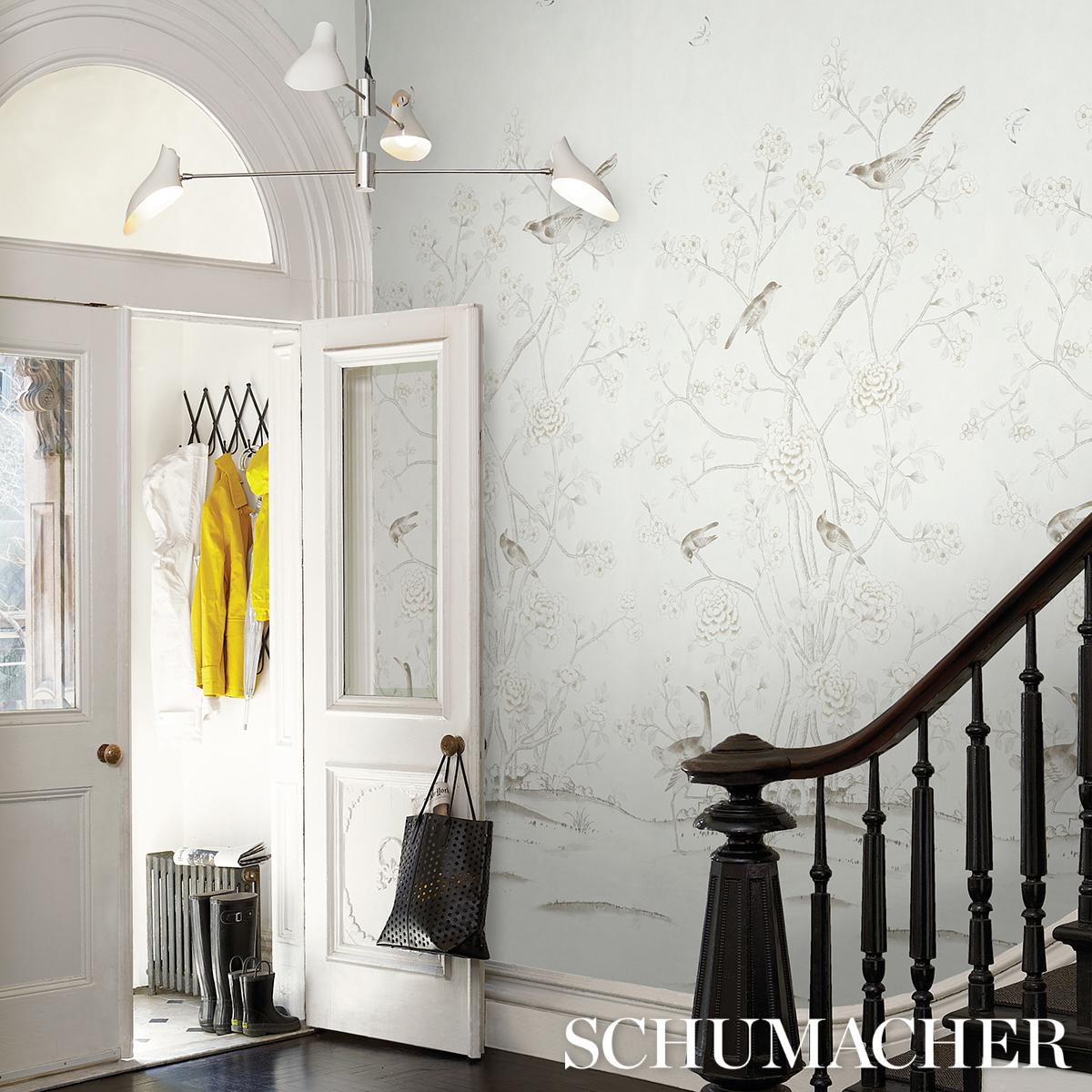 Schumacher Chinois Palais Panel Neutral Wallpaper