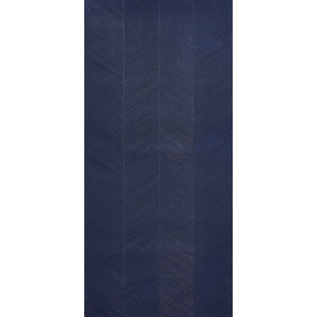 Schumacher Chevron Texture Midnight Blue Wallpaper