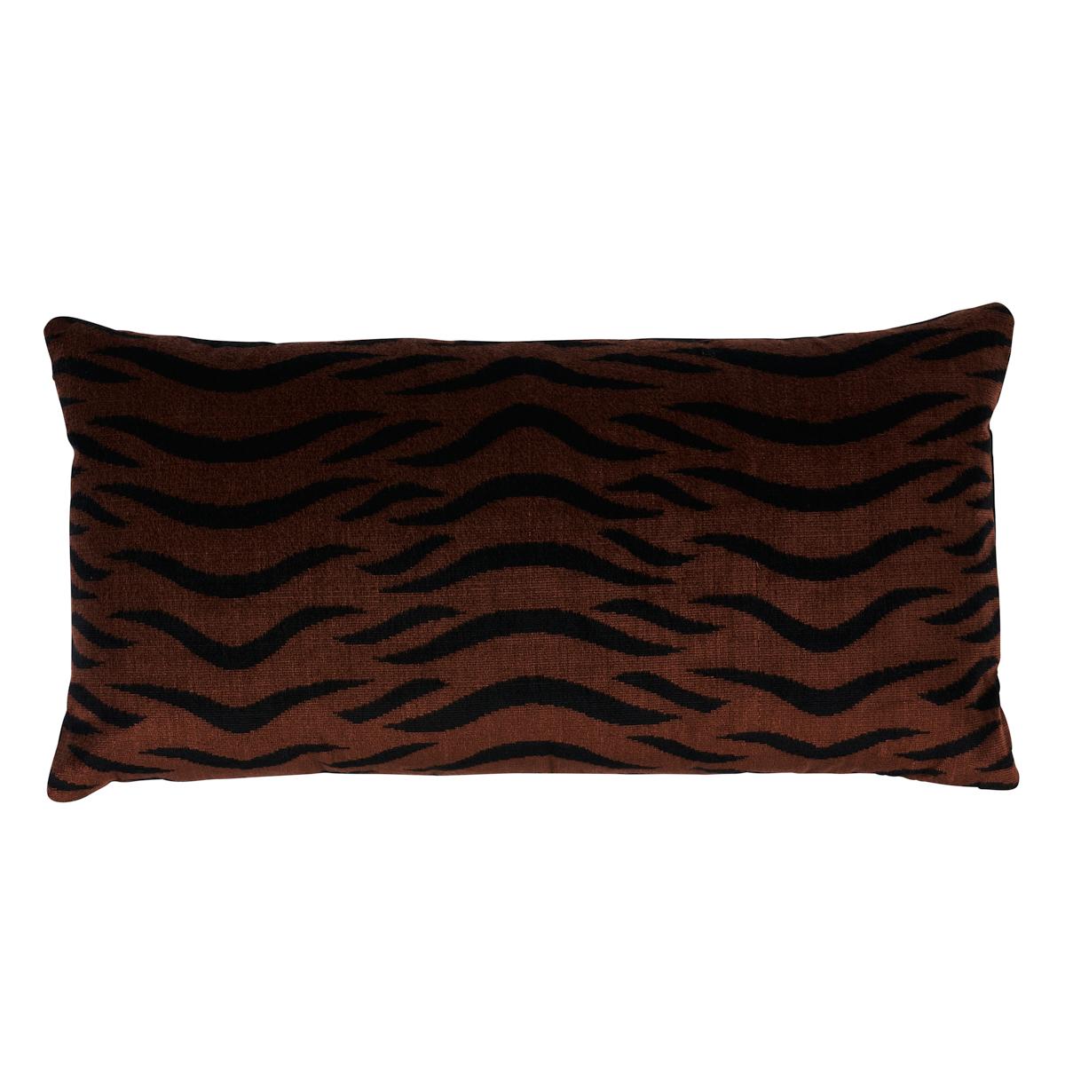 Schumacher Sabi Tiger Velvet Java 24" x 12" Pillow