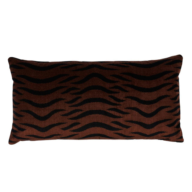 Schumacher Sabi Tiger Velvet Java 24" x 12" Pillow