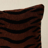 Schumacher Sabi Tiger Velvet Java 24" x 12" Pillow