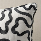Schumacher Black On Ivory 18" x 18" Riley Pillow