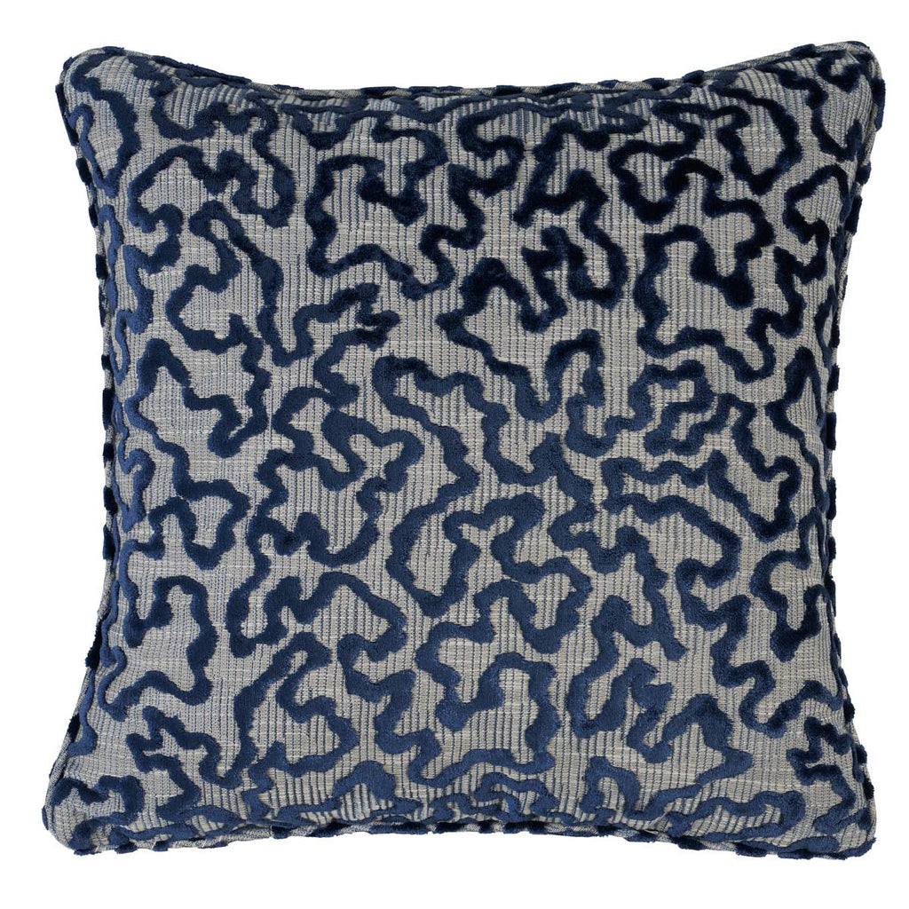 Schumacher Janis Velvet Blue 18" x 18" Pillow