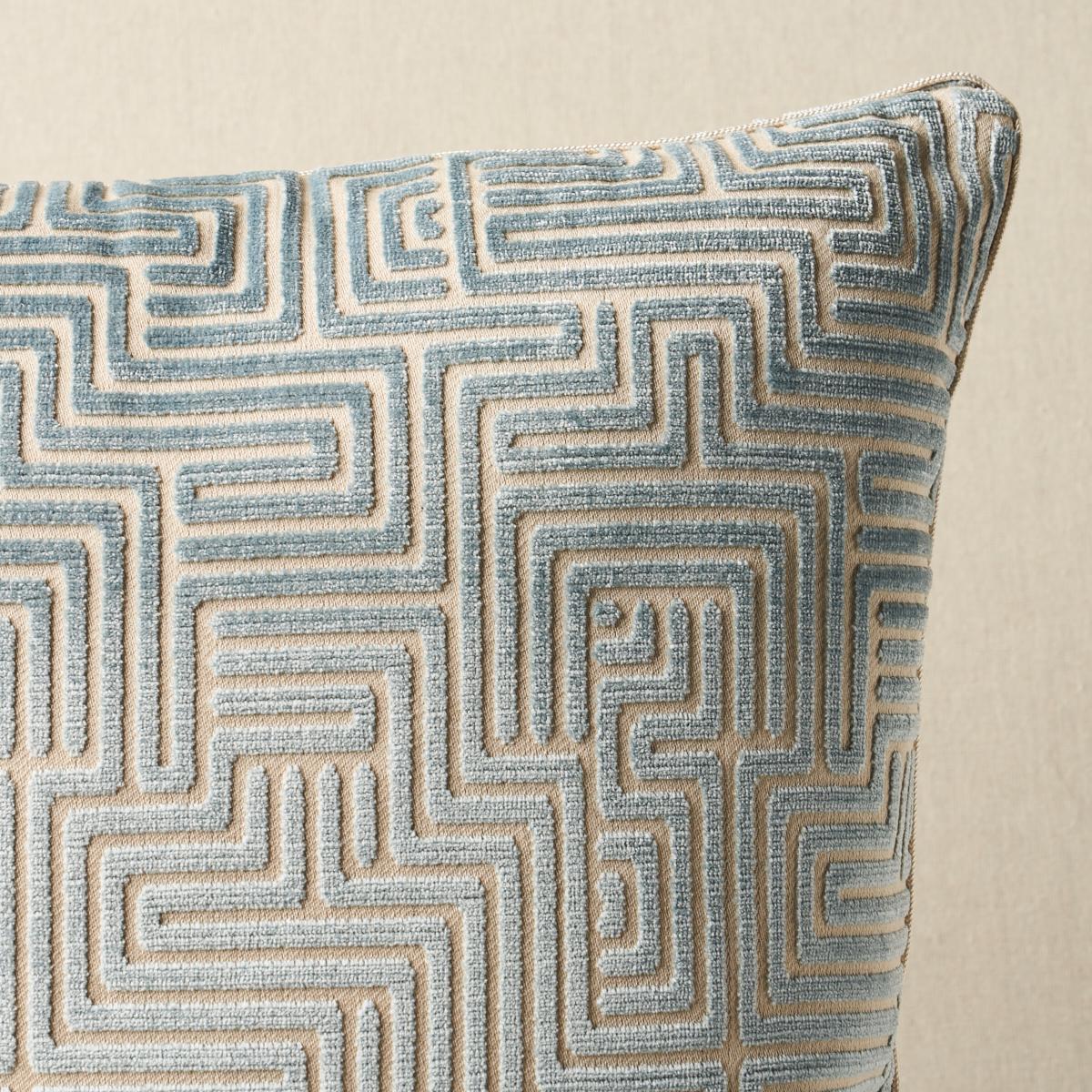 Schumacher Sky 20" x 20" Lisboa Velvet Pillow