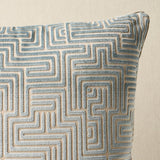 Schumacher Sky 20" x 20" Lisboa Velvet Pillow