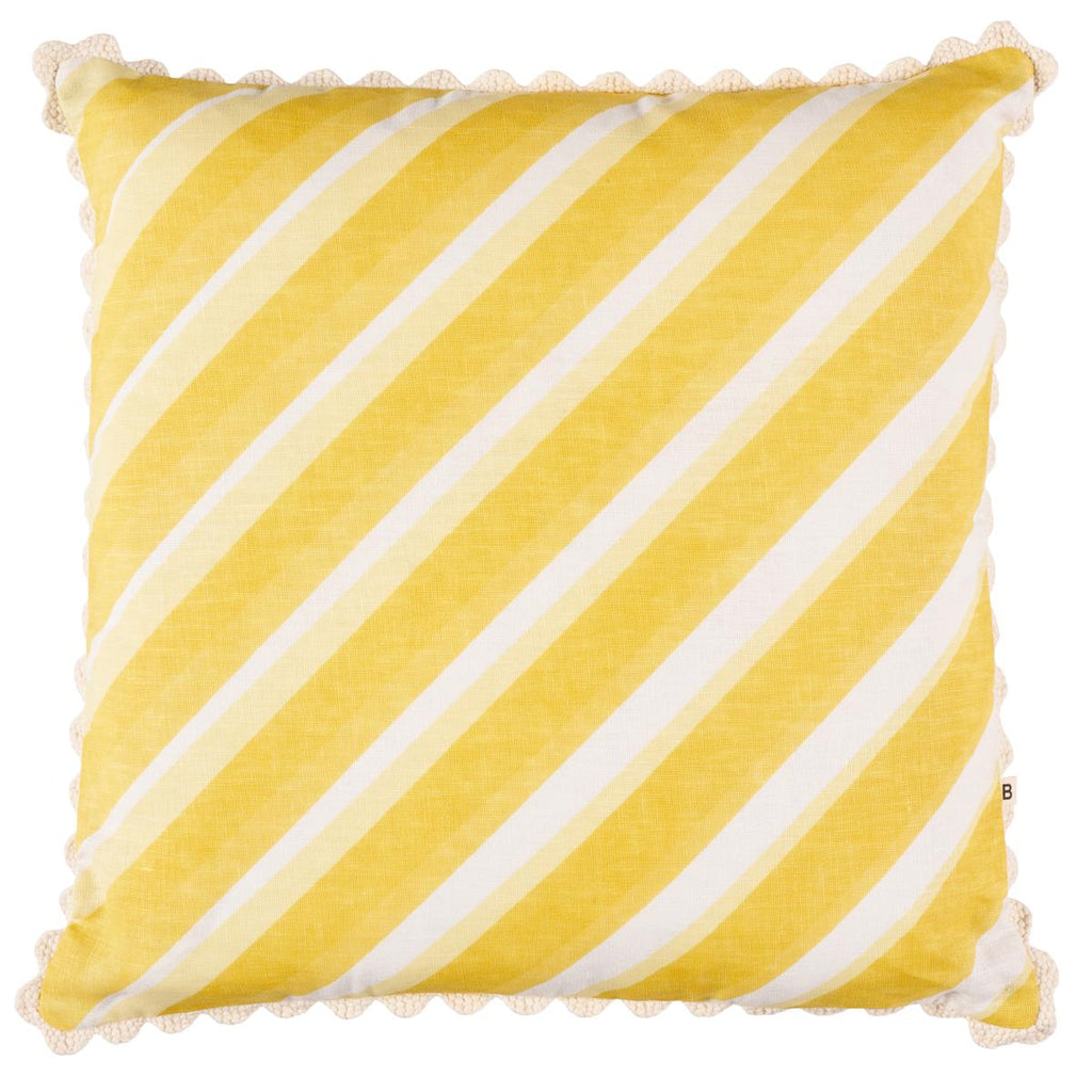 Schumacher Soleil Stripe 20" Vanilla 20" x 20" Pillow