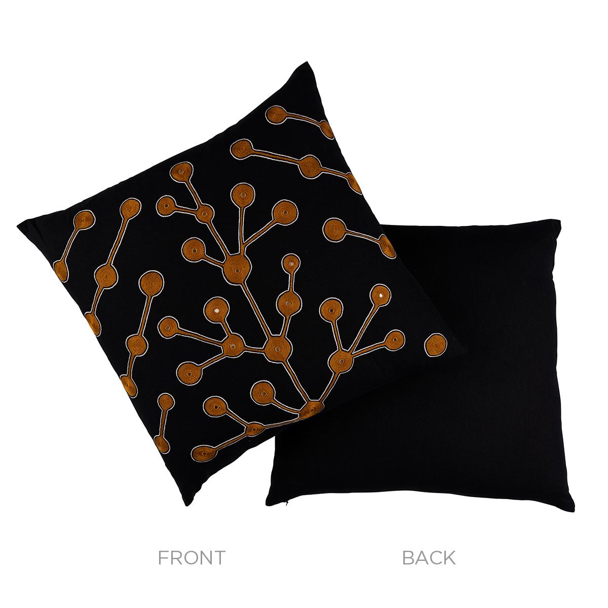 Schumacher Black & Beige 20" x 20" Tree Of Life Pillow
