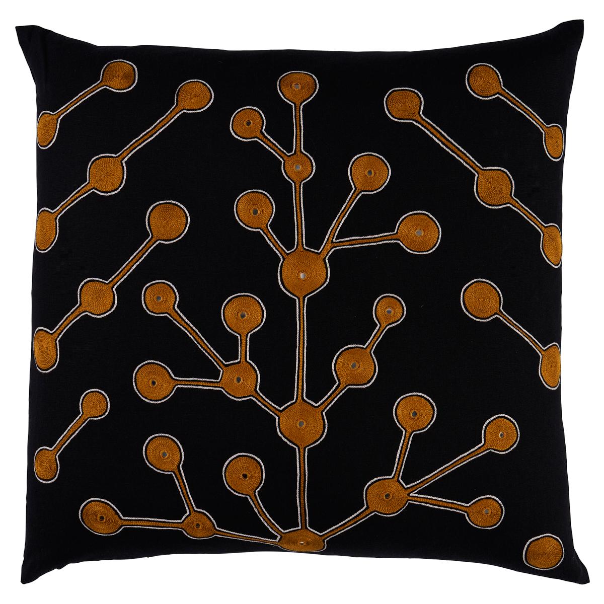 Schumacher Black & Beige 20" x 20" Tree Of Life Pillow