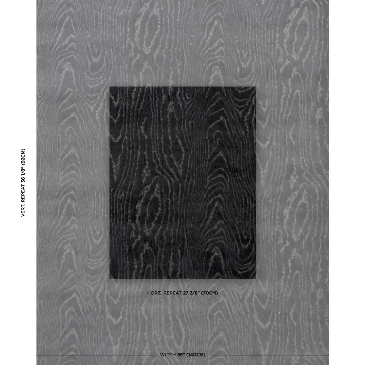 Schumacher Marisa Moire Velvet Smoke Fabric