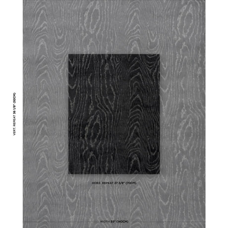 Schumacher Marisa Moire Velvet Smoke Fabric