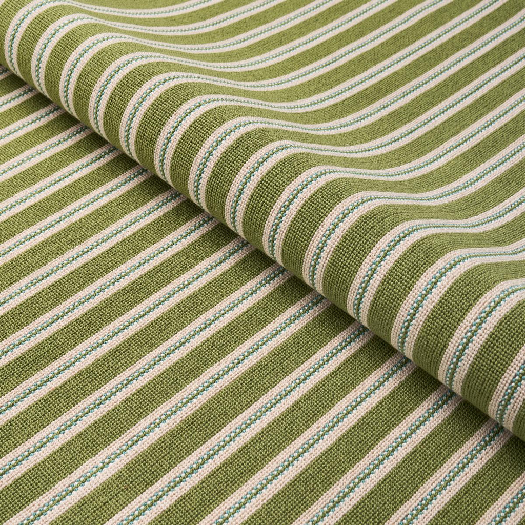 Schumacher Benson Stripe Pingl Green Fabric