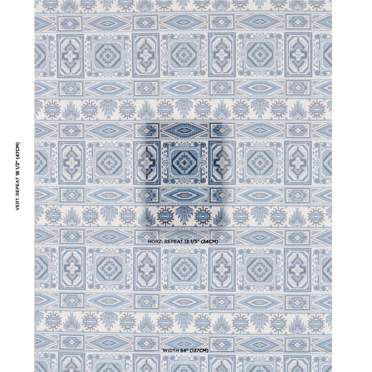 Schumacher Crowley Pingl Blue Fabric