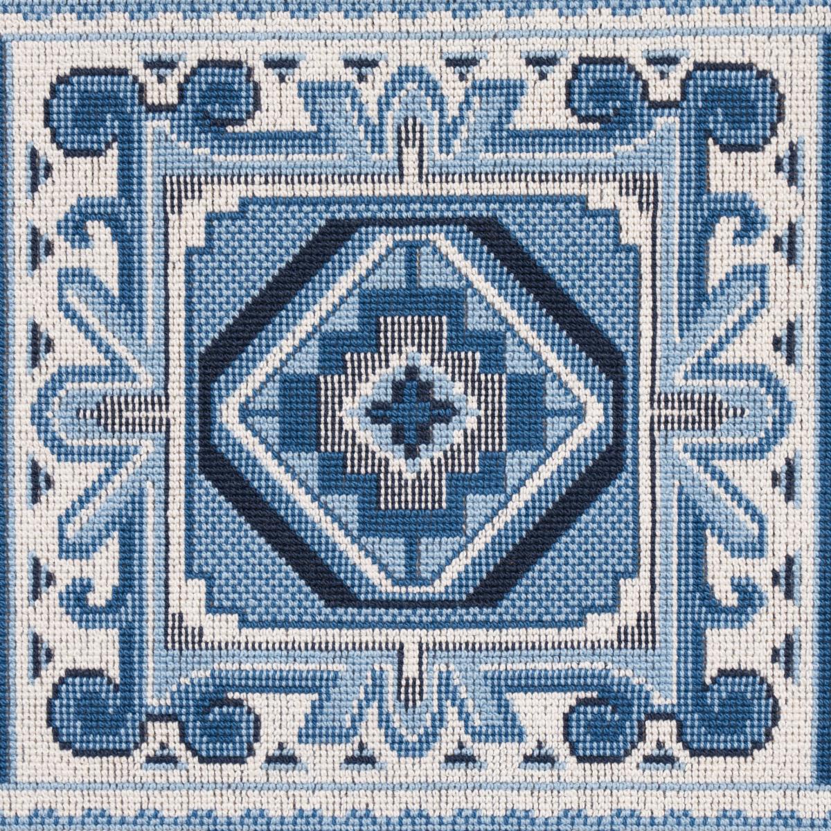 Schumacher Crowley Pingl Blue Fabric