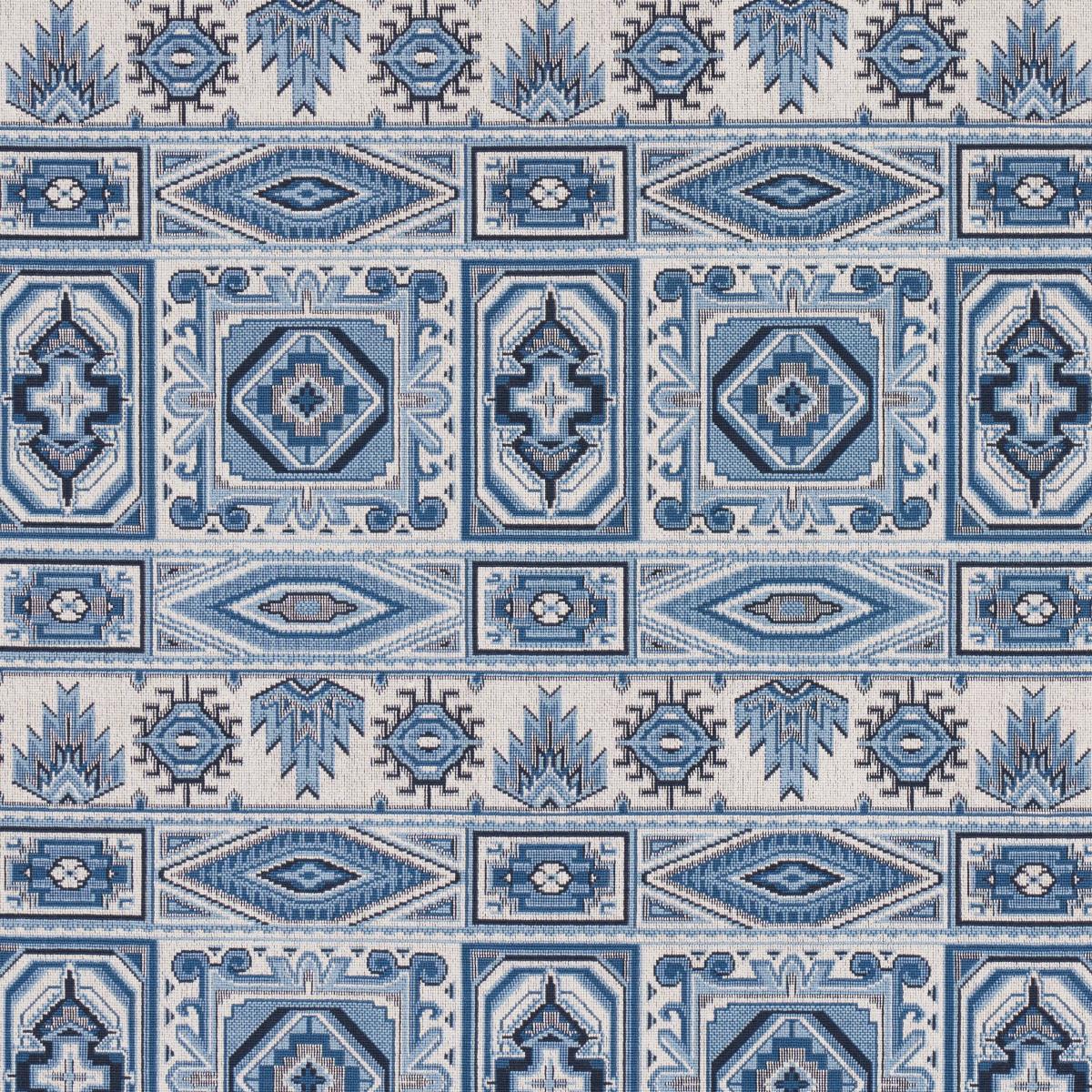 Schumacher Crowley Pingl Blue Fabric