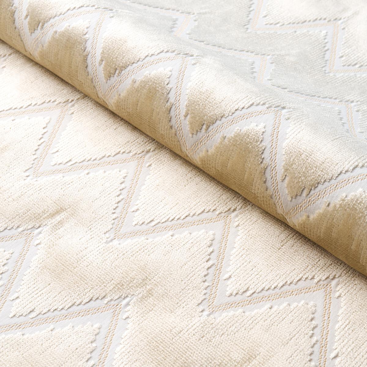Schumacher Chevron Velvet Champagne Fabric