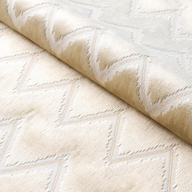 Schumacher Chevron Velvet Champagne Fabric