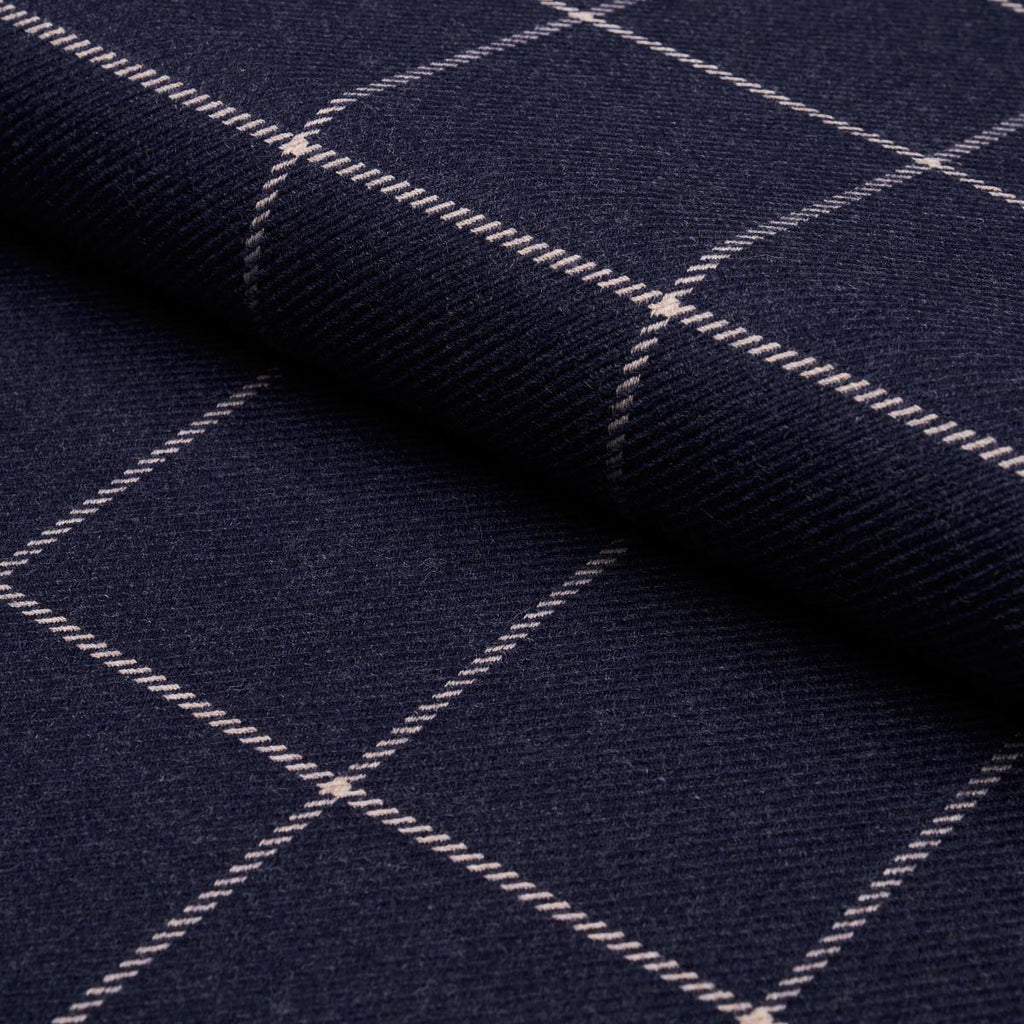 Schumacher Bancroft Wool Plaid Navy Fabric