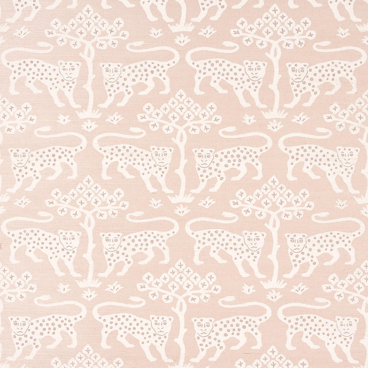 Schumacher Woodland Leopard Sisal Petal Wallpaper