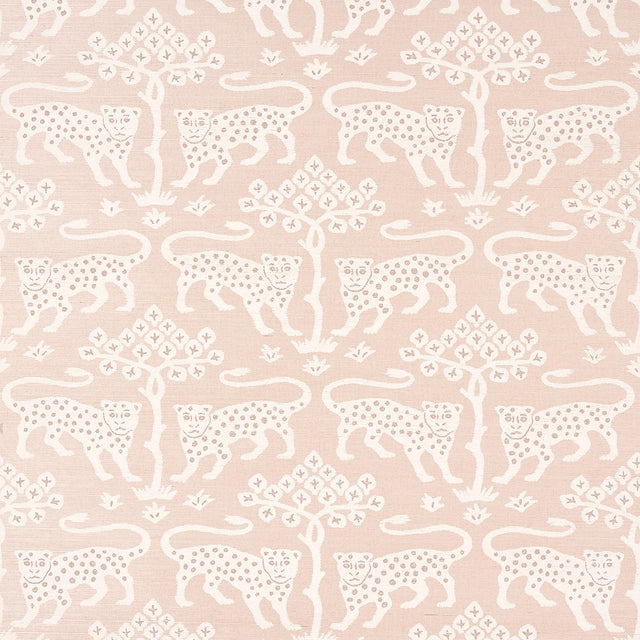 Schumacher Woodland Leopard Sisal Petal Wallpaper