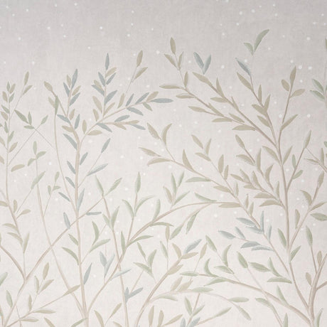 Schumacher Brindille Golden Accented Panel Set Alabaster Wallpaper