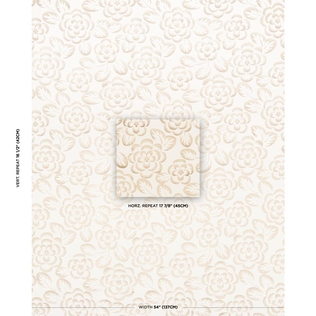 Schumacher Angelica Floral Champagne & Ivory Fabric