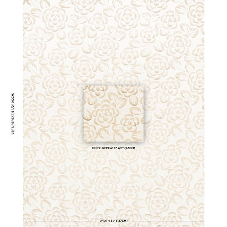 Schumacher Angelica Floral Champagne & Ivory Fabric