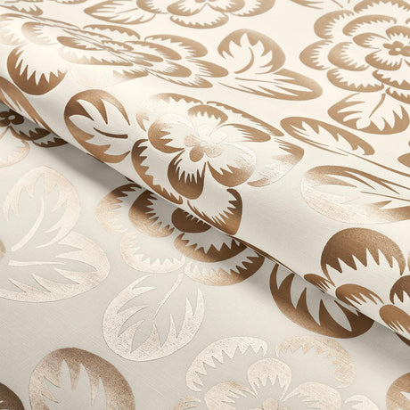 Schumacher Angelica Floral Champagne & Ivory Fabric
