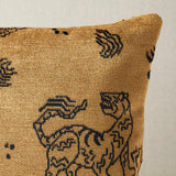 Schumacher Gold 24" x 12" Kinabalu Velvet Pillow