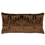 Schumacher Woodland Leopard Velvet Sepia 24" x 12" Pillow