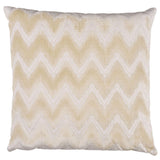 Schumacher Champagne 18" x 18" Chevron Velvet Pillow