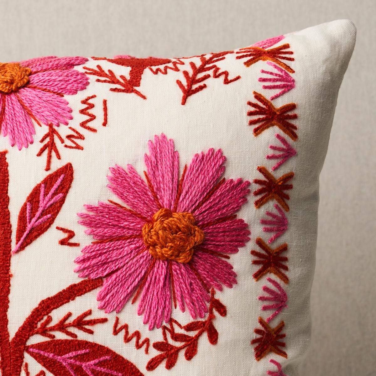Schumacher Blossom 20" x 20" Marguerite Embroidery Pillow